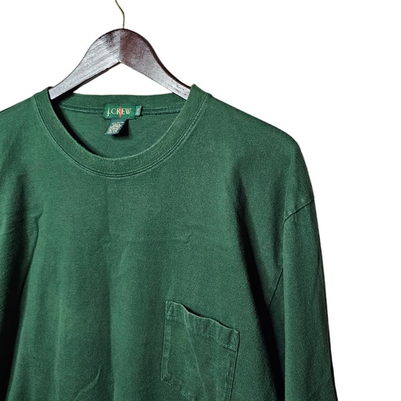 JCREW XXL Dark Green Long Sleeve Pocket Shirt Men’s - Perfect Condition - Picture 2 of 4